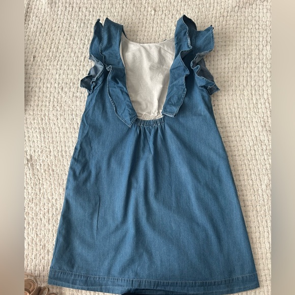 Crew cuts 10 light denim dress with back detail, pockets and flounce sleeve Nice - Picture 3 of 13